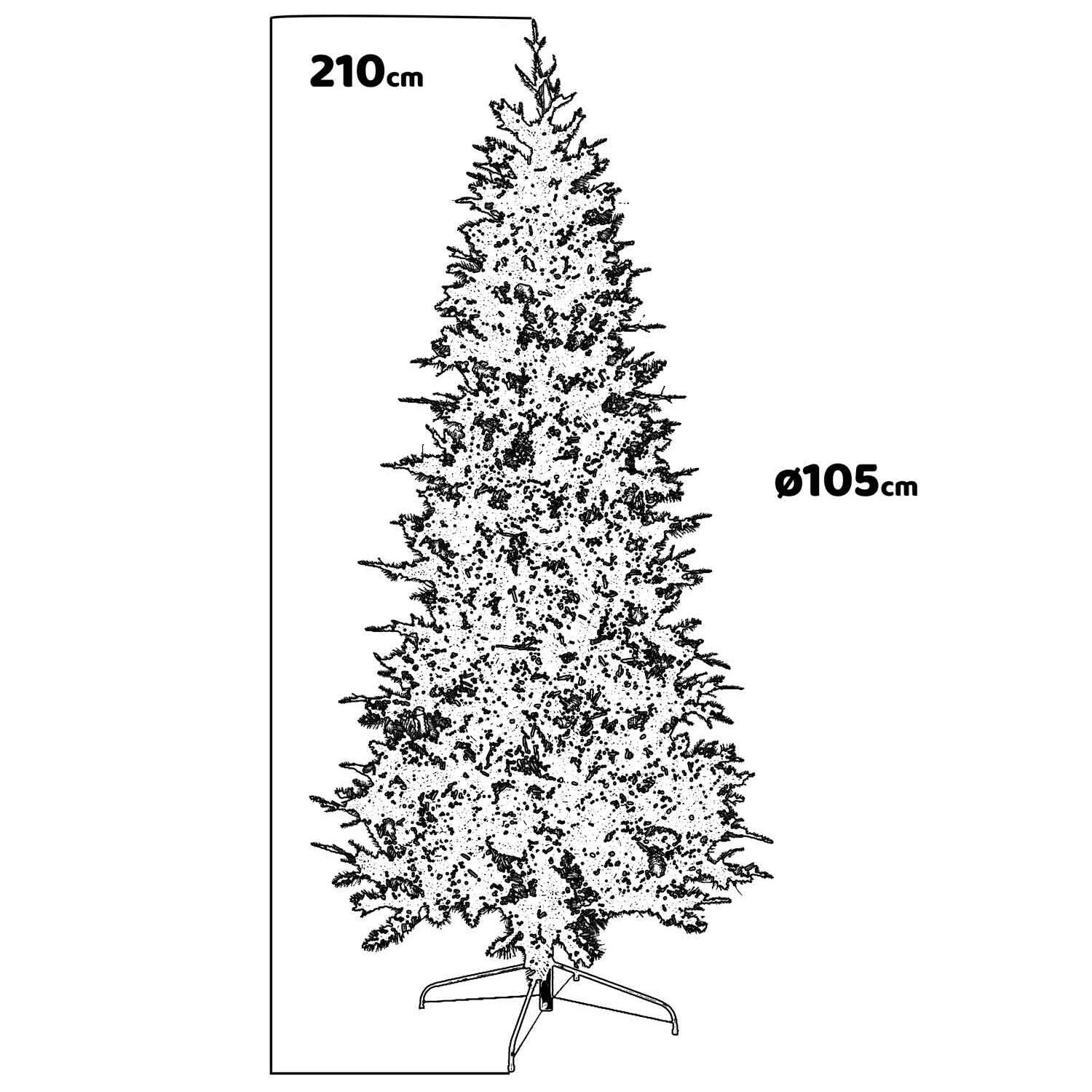 Venere - Albero di Natale effetto realistico in PE e PVC ø105x210H, 1571 rami