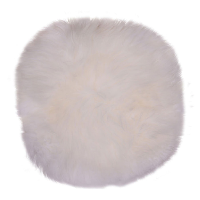 Cuscino per sedia in pelle di agnello avorio ø35 cm