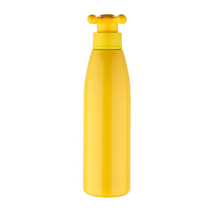 Botella de agua de pared única 750ml acero inoxidable color amarillo tapa de grifo benetton.