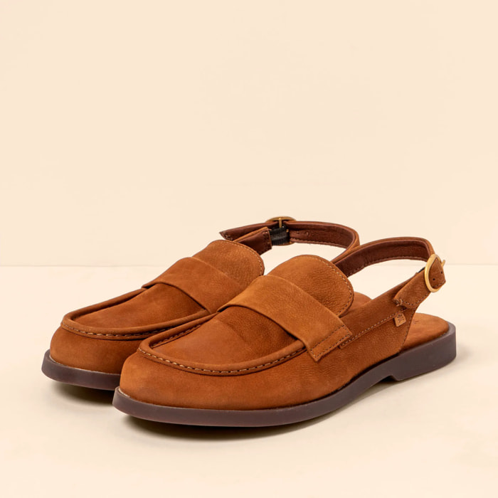 Zapatos N5872 NOBUCK LAVADO CUERO/ ARENISCA color Cuero