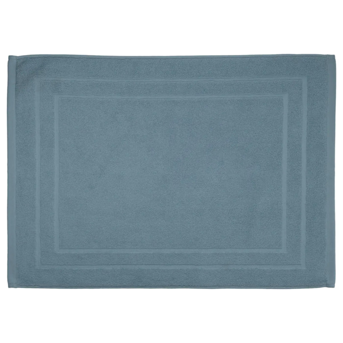 Tapis de bain "Praia" en coton bleu orage 50x70cm