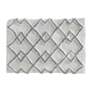 Tapis 50x75cm gris et blanc