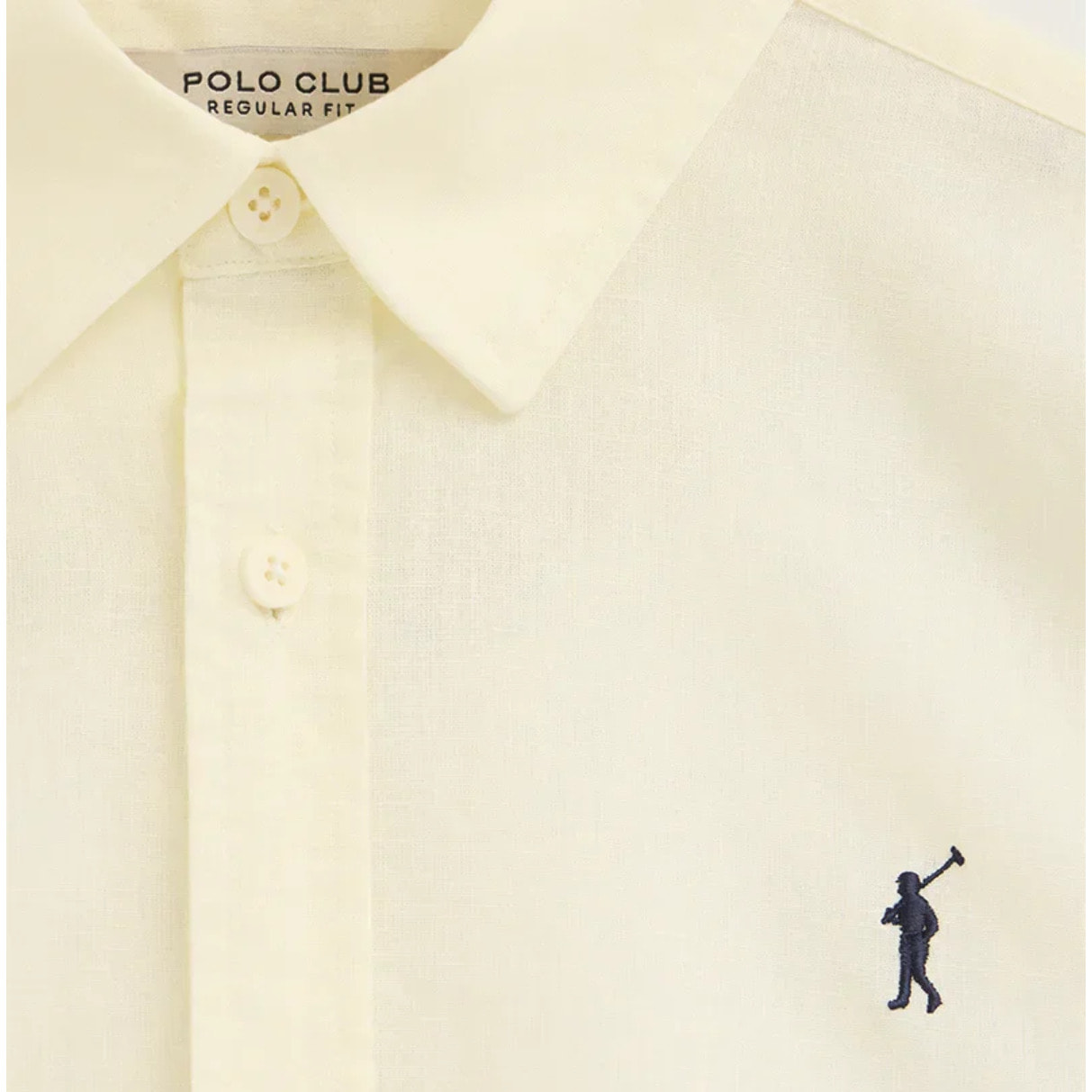 Camisa cotolino amarillo pastel de corte regular con logo Rigby Go