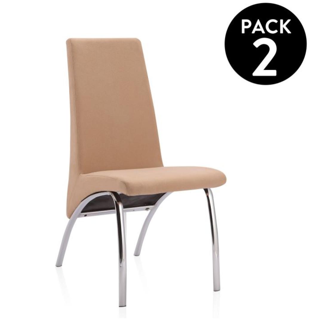 Pack 2 sillas de comedor Lise Tex Beige