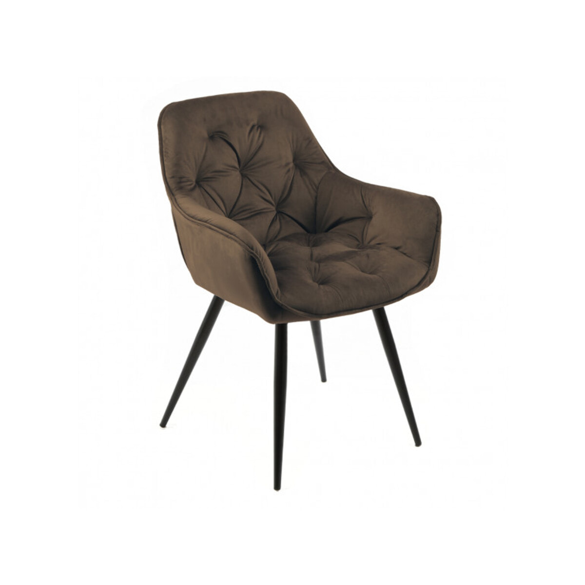 Lot de 2 chaises en velours capitonné avec accoudoirs - PIANA