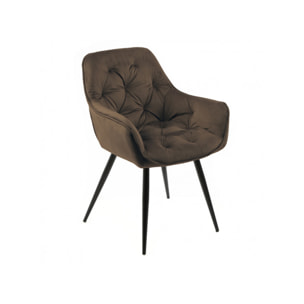 Lot de 2 chaises en velours capitonné avec accoudoirs - PIANA