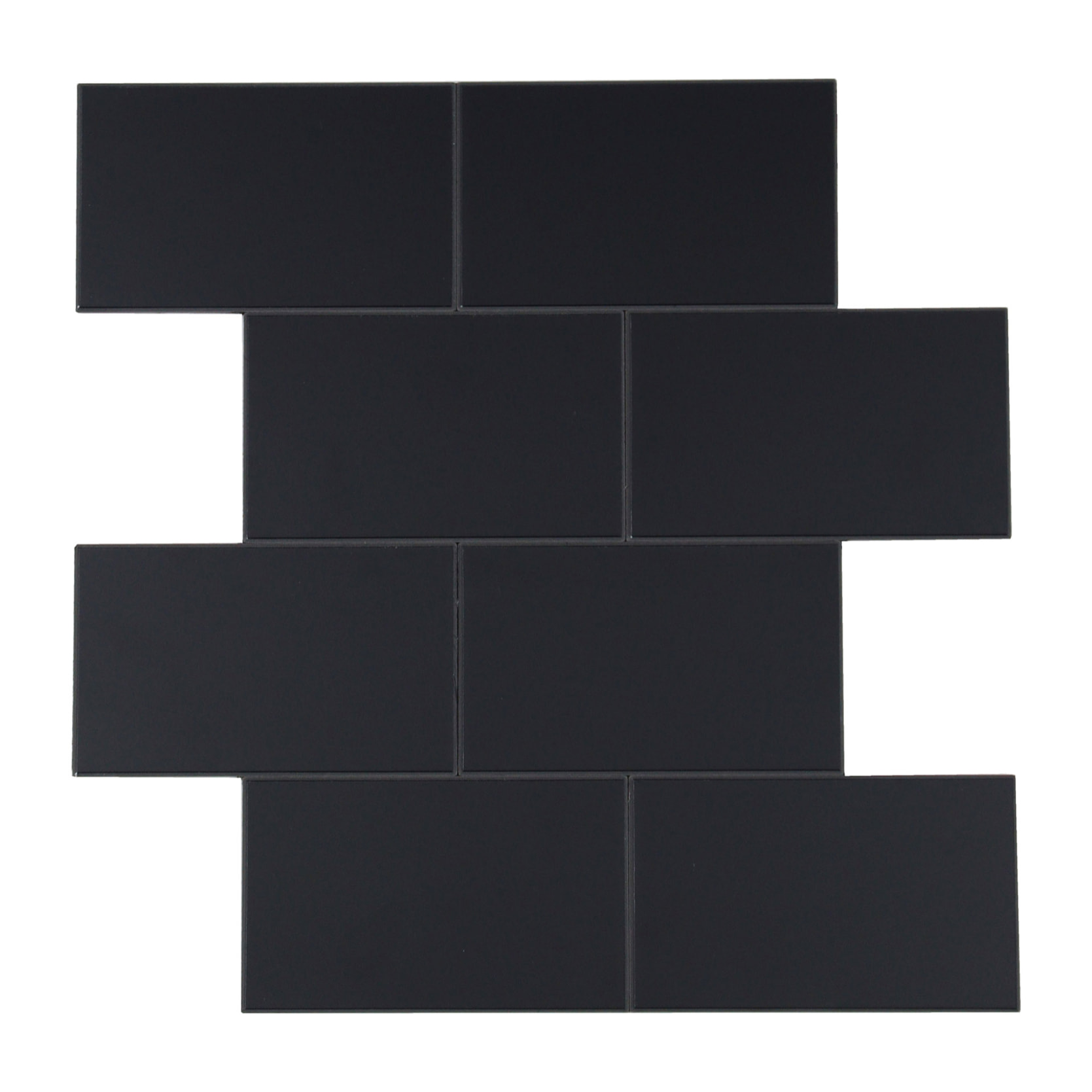 Crédence adhésive murale 3D  - Effet carrelage 4 pièces - Noir
