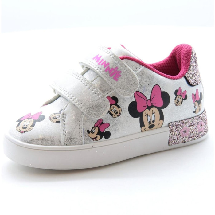 Scarpe Minnie Sneakers Basse Rosa con Glitter Lei Minnie