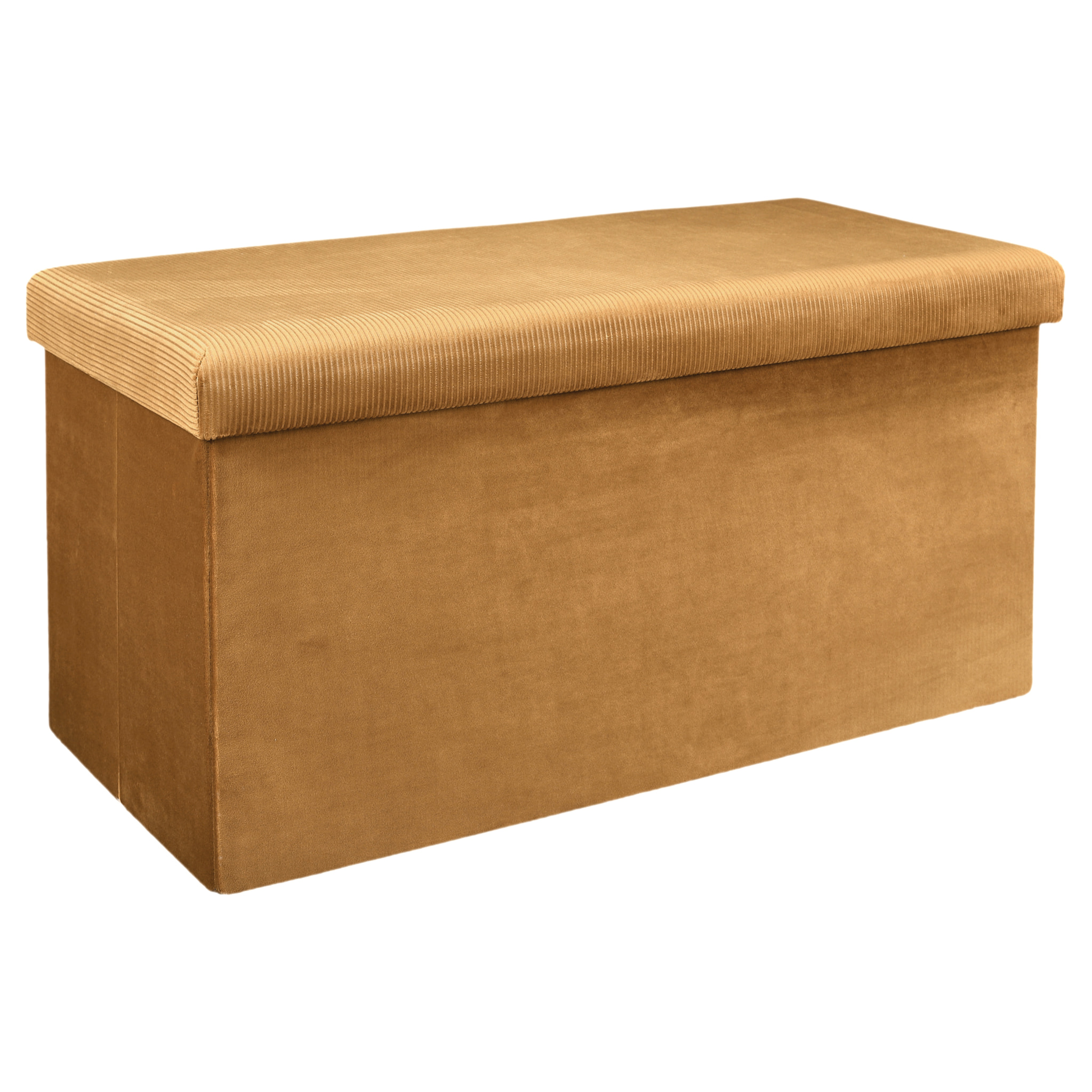 Coffre Banc Pliable Velours Cotele Giulia Jaune