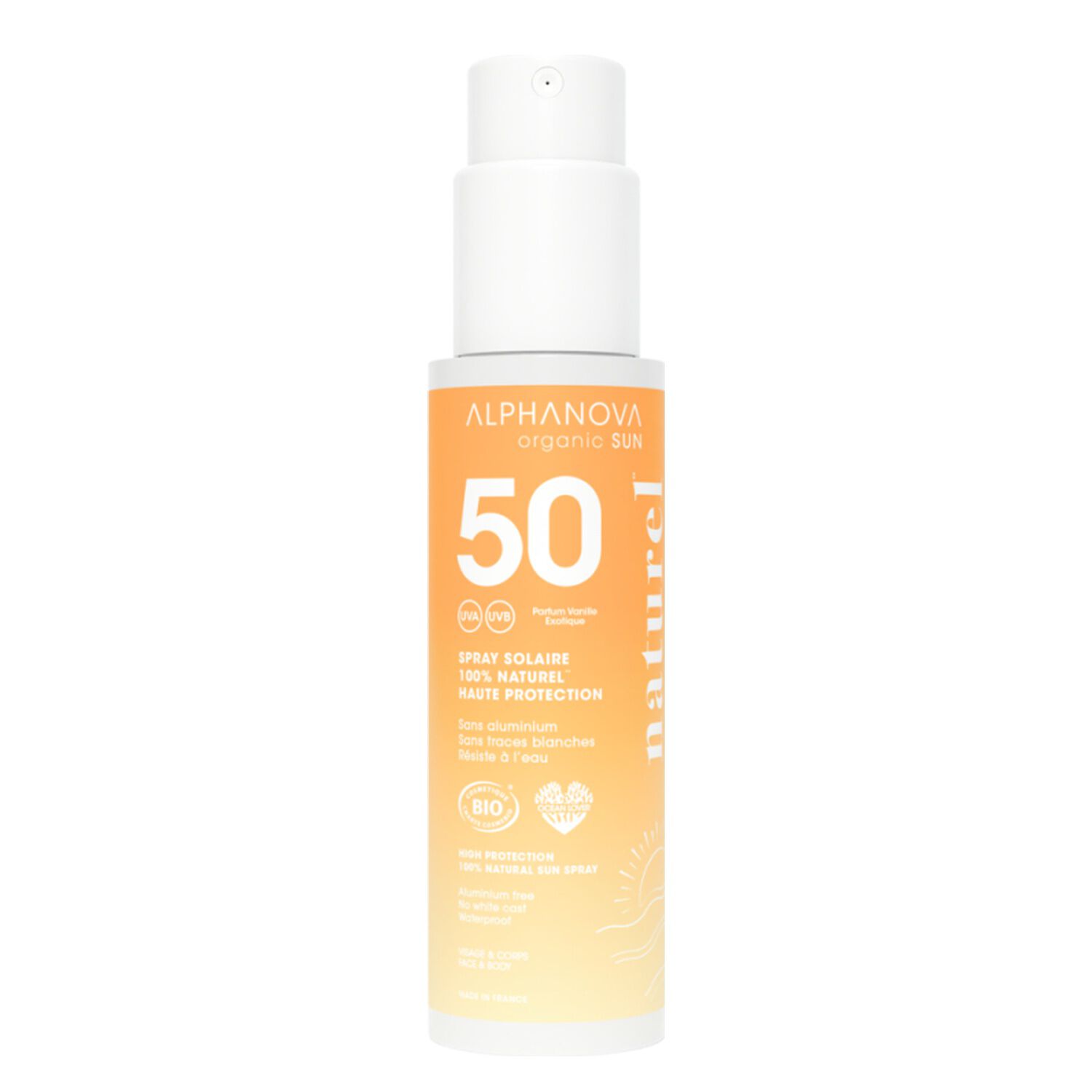 Sun SPF50 - Spray Solaire Parfumé 100% Naturel Bio