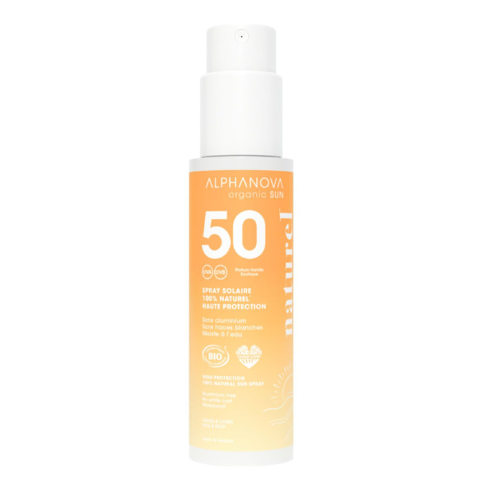 Sun SPF50 - Spray Solaire Parfumé 100% Naturel Bio