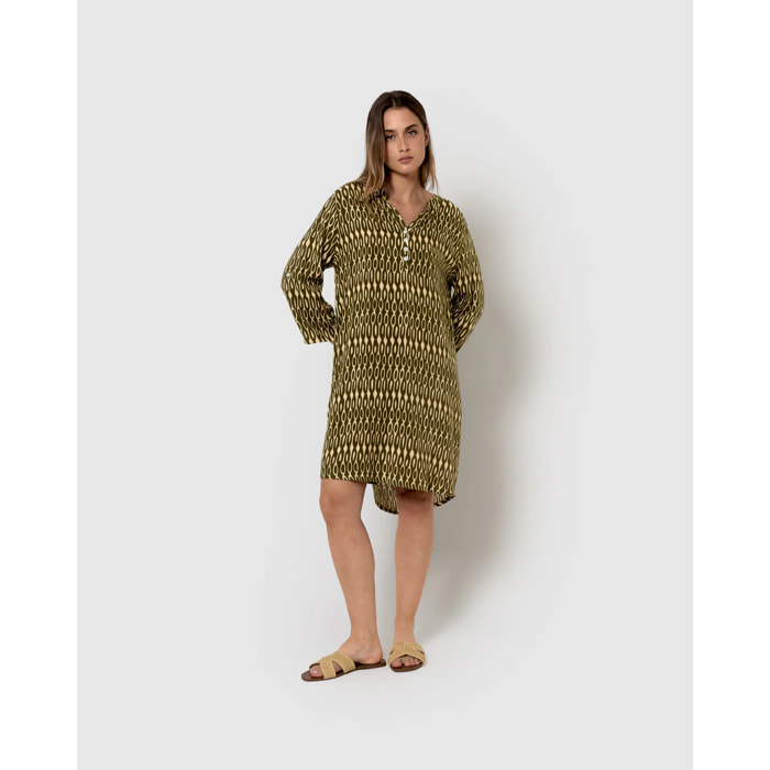 Vestido viscosa acuario verde cacería