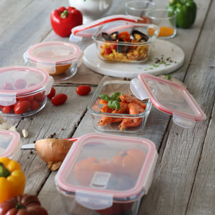 Boîte hermétique rectangulaire 630ml en verre CLEMENTINE