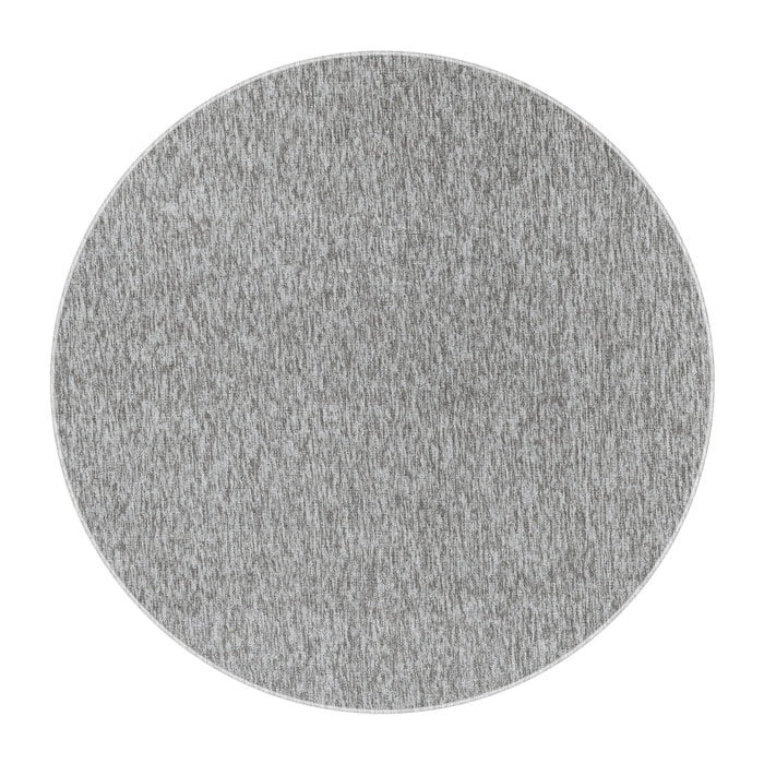 NADOR - Tapis rond de salon moderne Gris clair