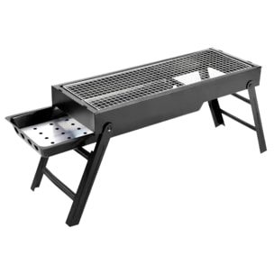 Barbacoa portátil de carbón YF-60 con diseño plegable, bandeja deslizante y ventilación optimizada para una cocción uniforme y eficiente.