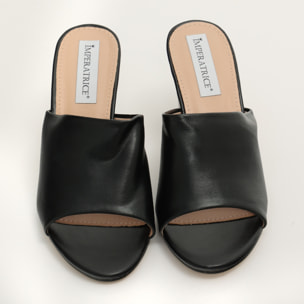 Sandali in simil pelle con tacco alto comodo