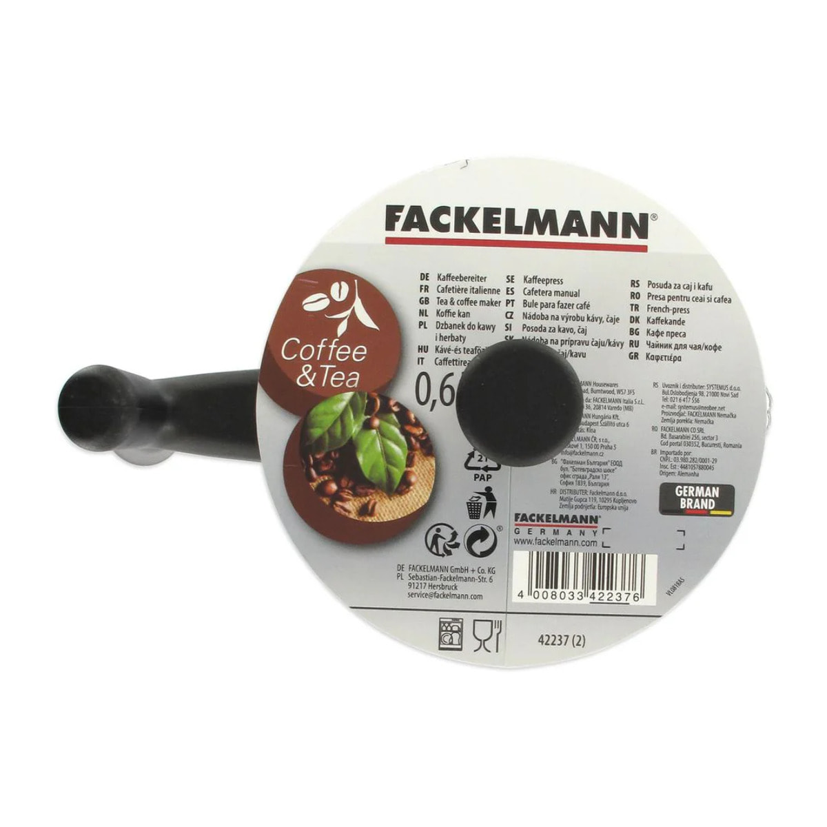 Cafetière à piston 600 ml Fackelmann