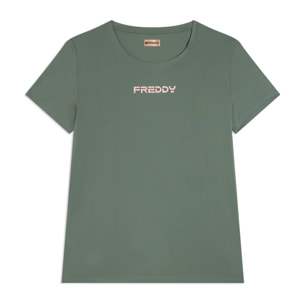 T-shirt regular in tessuto tecnico leggero