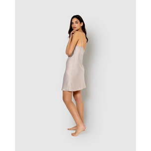 Camisón corto de satén new gris