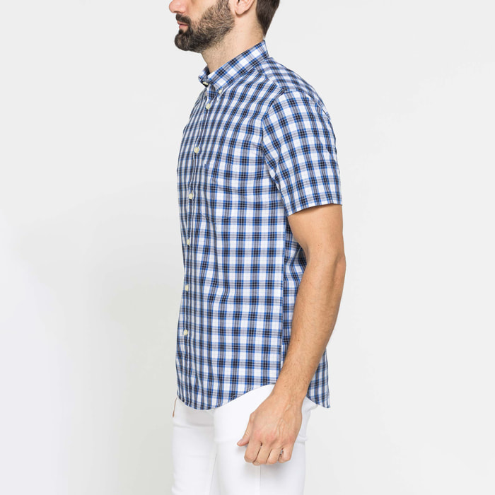 CAMICIA A MANICA CORTA IN COTONE CON FANTASIA