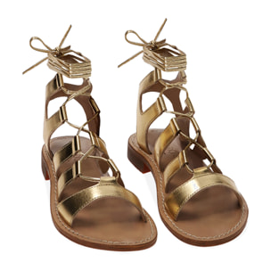 Sandali gladiator oro in pelle