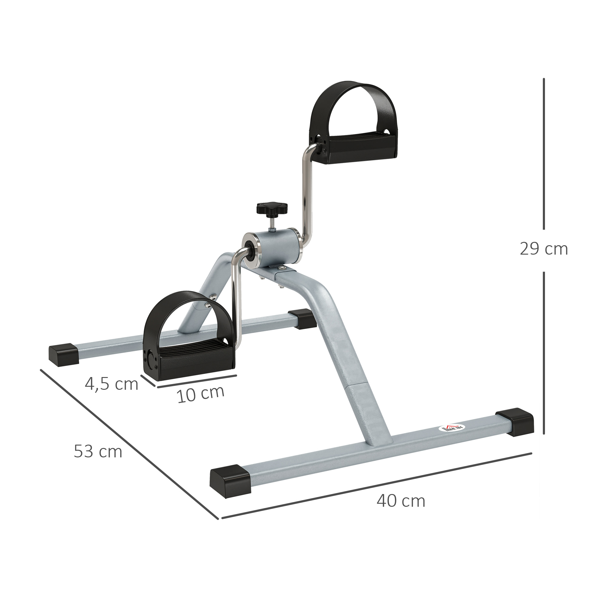Mini vélo d'appartement résistance réglable acier gris PP noir