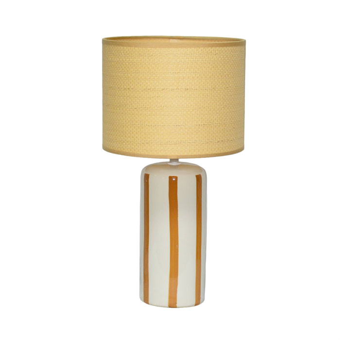 Lampe de table intérieur céramique moutarde H 44cm - Aurore