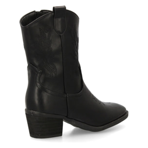 Botín cowboy mujer con bordados laterales