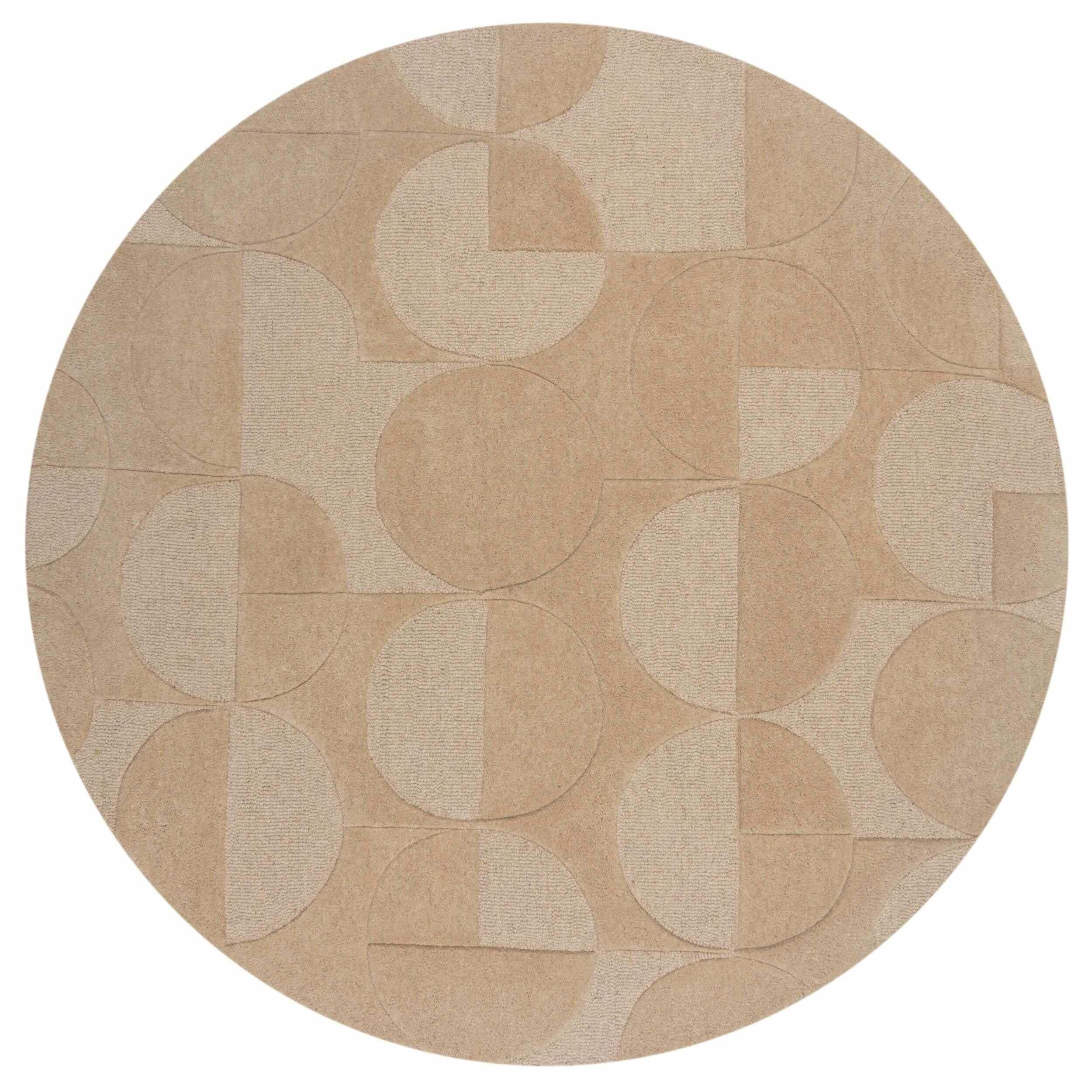 Tapis en laine rond GIGI Beige