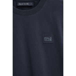 Camiseta azul marino de corte holgado con parche Polo Club