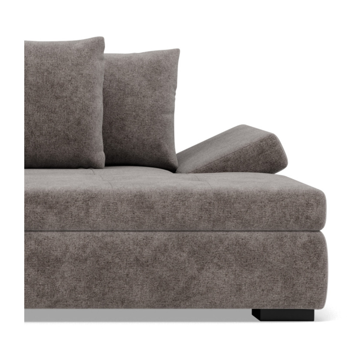 Vermont - canapé droit 4 places avec double méridienne - assise profonde - en velours texturé - Gris