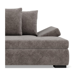 Vermont - canapé droit 4 places avec double méridienne - assise profonde - en velours texturé - Gris