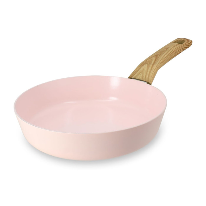 Poêle en revêtement céramique 20cm rose - tous feux COLORAMA