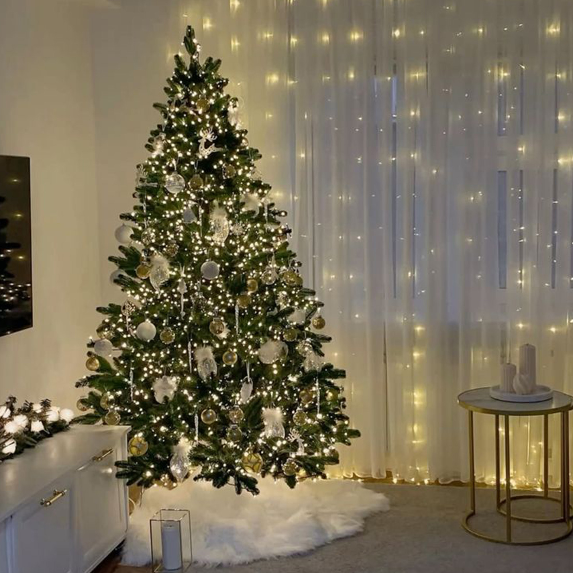 Luces de navidad led blanco cálido con temporizador