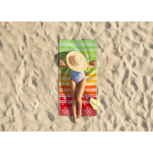 Telo Mare Spugna Jacquard Spiaggia Disegno Lanzarote Degradè