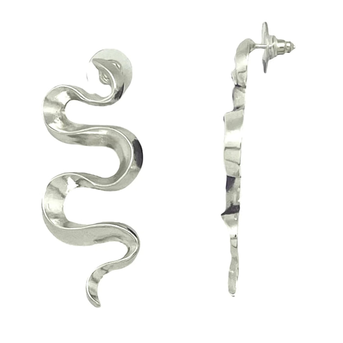 Pendiente Serpentina en plata 10µ