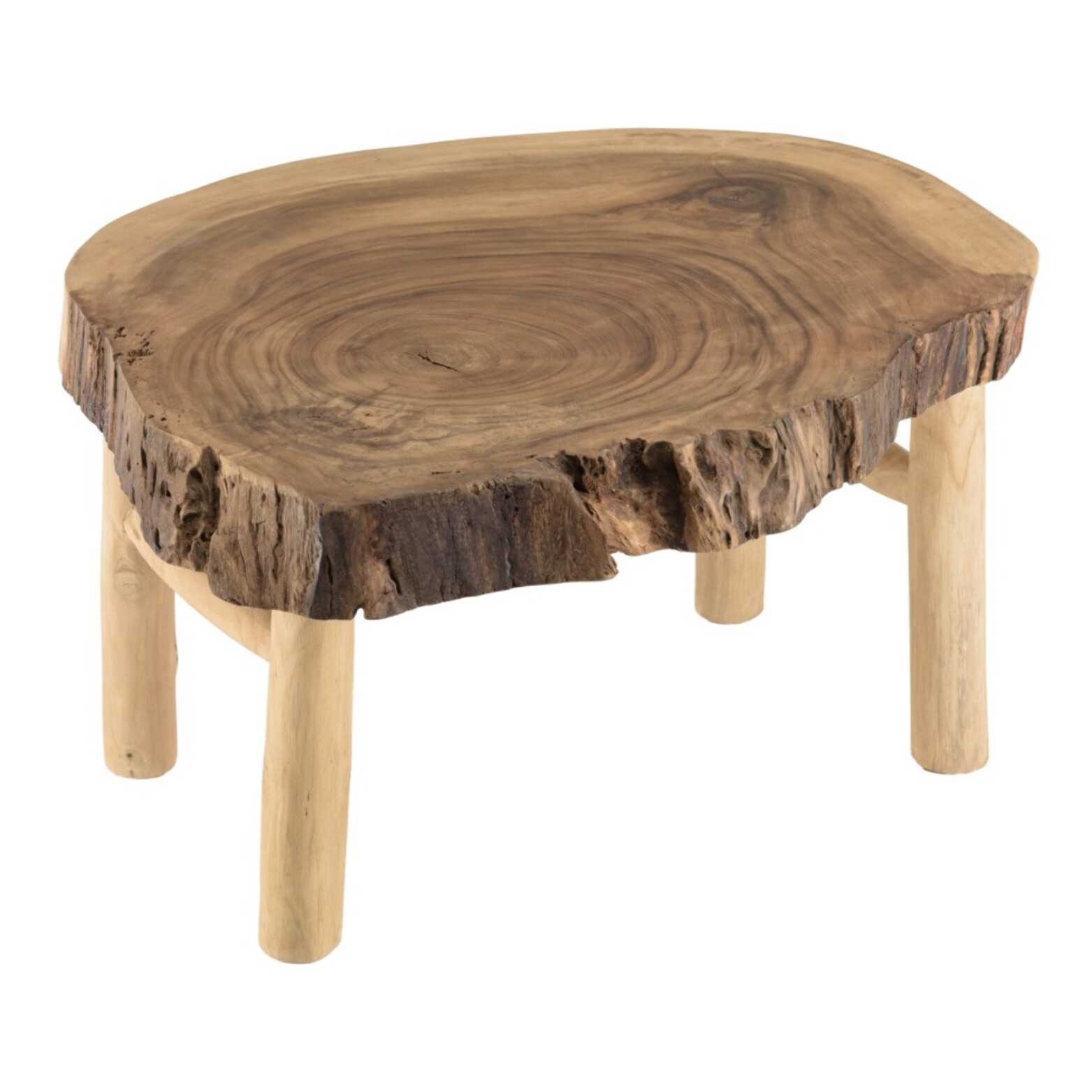 WILL - Table basse forme naturelle en branches de teck