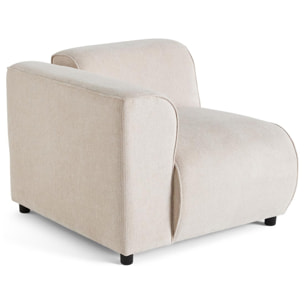 Suaro - Module d'assise d'angle gauche en tissu texturé - Beige