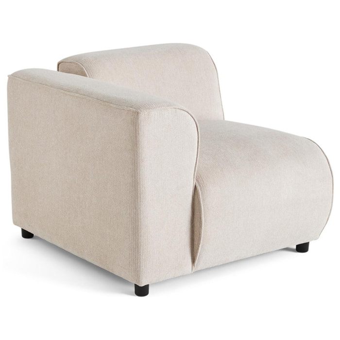 Suaro - Module d'assise d'angle gauche en tissu texturé - Beige