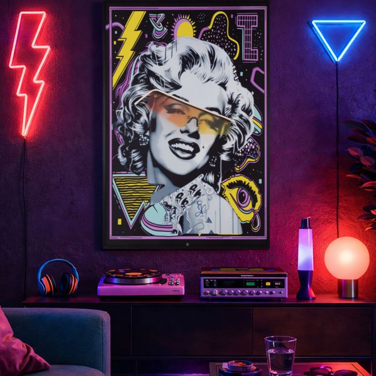 STAMPA C/LED SU TELA MARILIN CM 60X3,5X90 (APPLICAZIONE 3D ACRILICO)