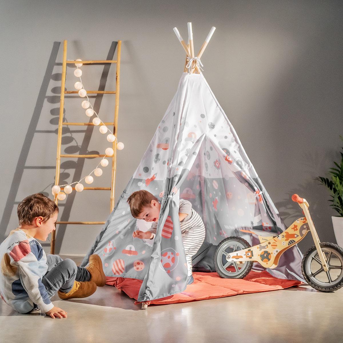 Tipi infantil niños COSMO TIPI poliéster con ventana y base acolchada