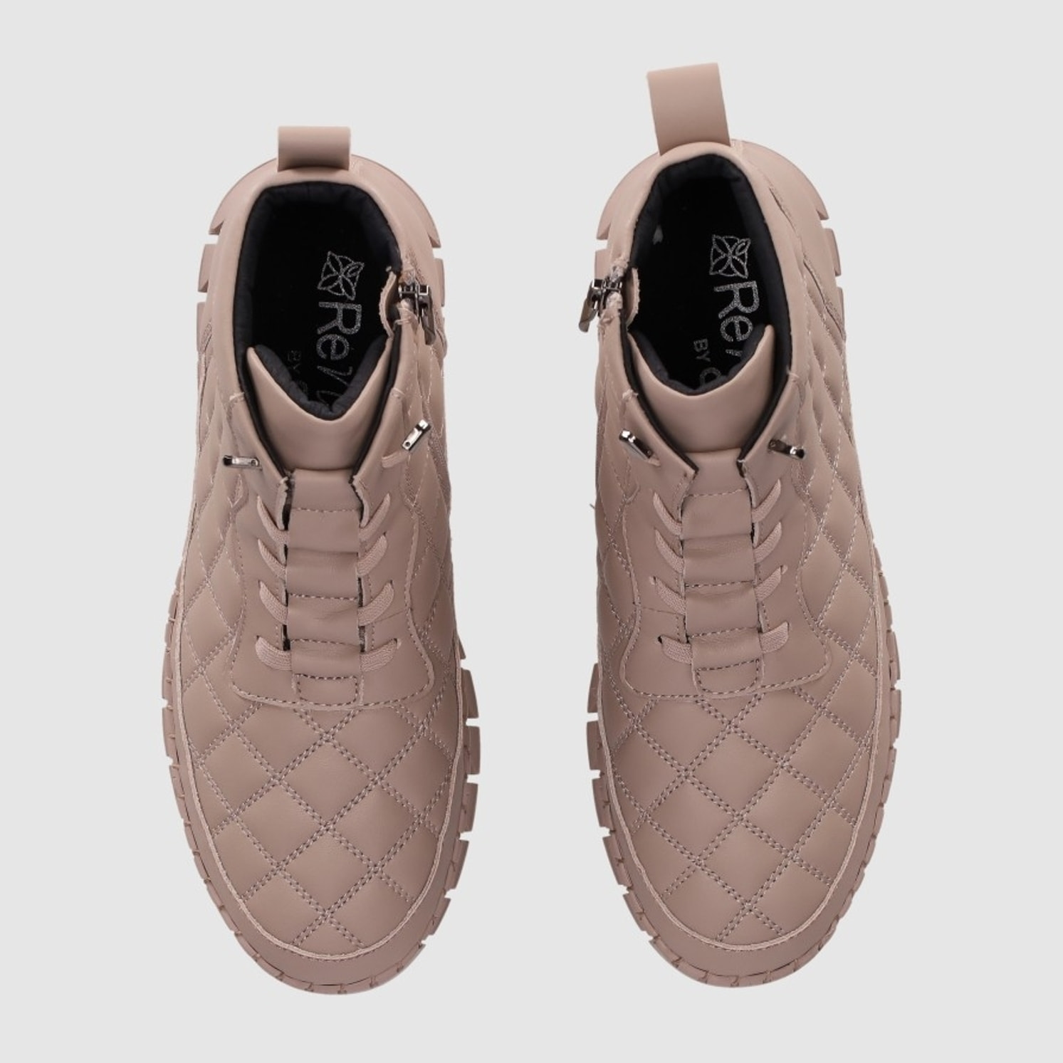 Botines de Piel - Taupe - Tacón: Bajo