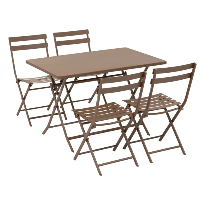 Table de jardin pliante rectangulaire "Greensboro" bronze 4 places