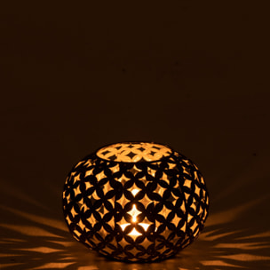 J-Line bougeoir Ajoure Fleur - métal - gris