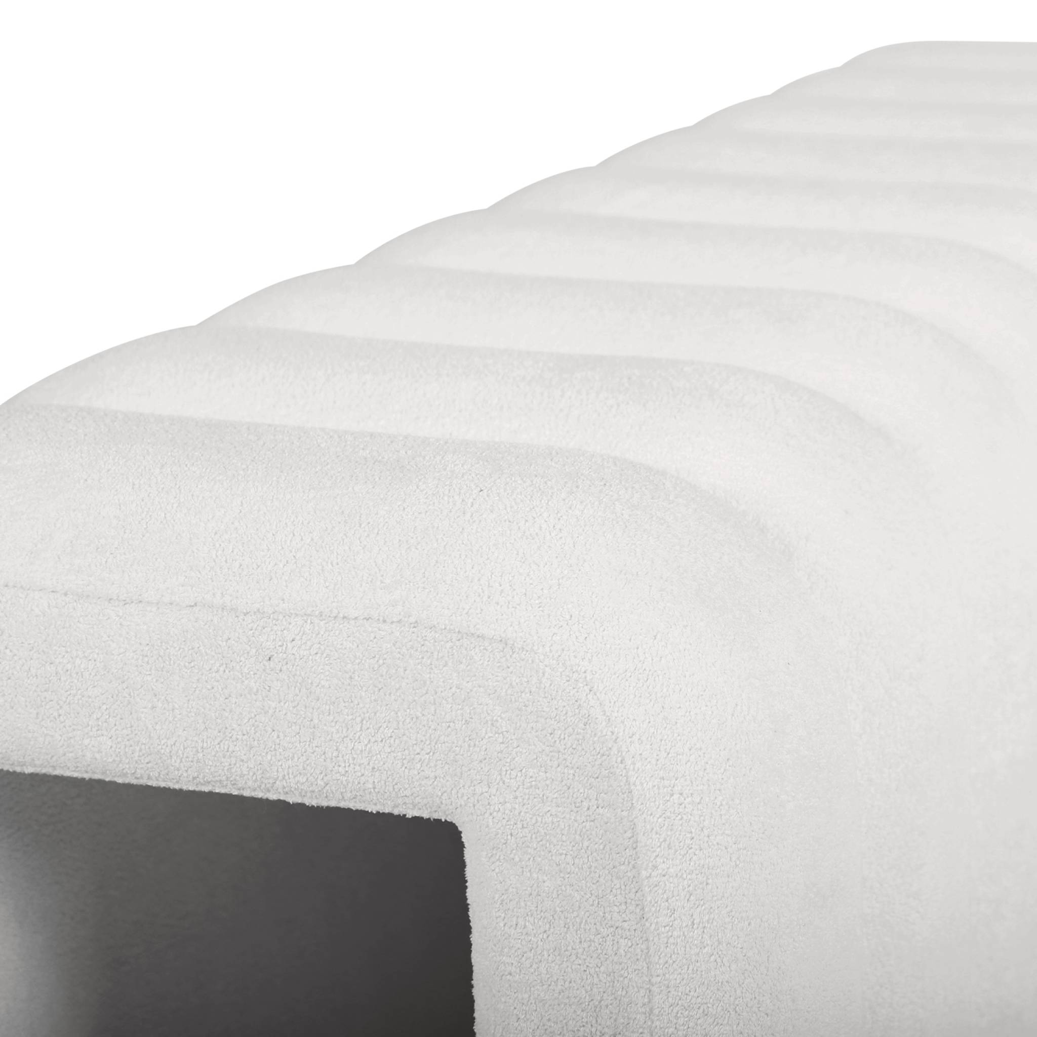 Banc. bout de lit blanc contemporain en tissu