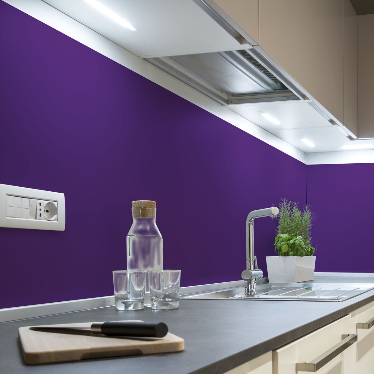 Rouleau adhésif décoratif Vinyle au Mètre - Violet - Sticker Lavable Imperméable Mur Cuisine Meubles