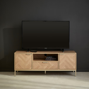 Meuble TV. Budapest. deux portes. 1 niche. deux étagères. 1 tiroir  L 120 x l 40 x H 45cm