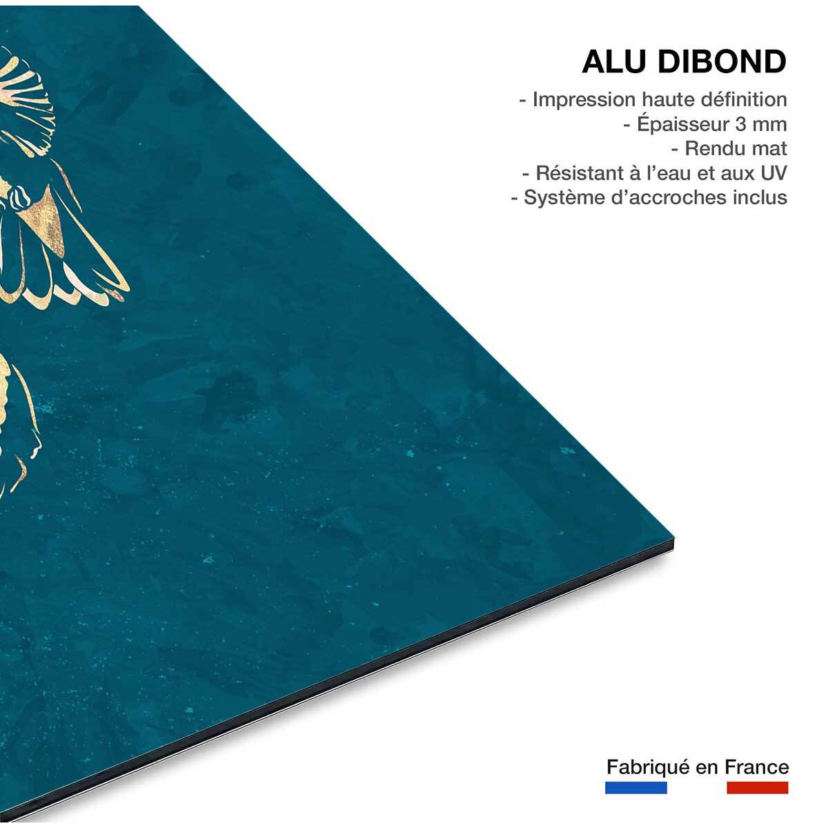 Tableau oiseaux colibri d'or  Tableau alu Dibond