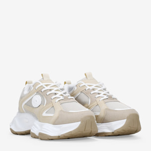Zapatillas de plataforma beige con cordones