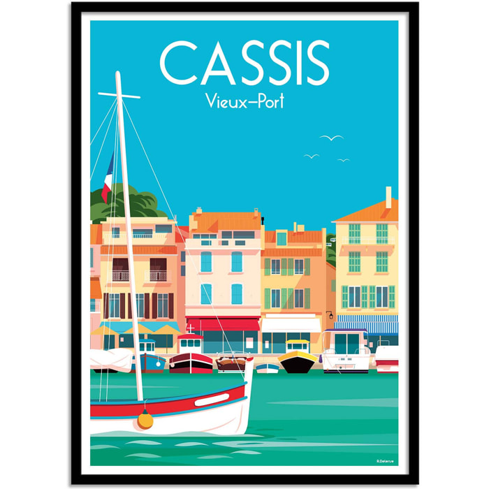 Affiche - Cassis Vieux port - Raphael Delerue